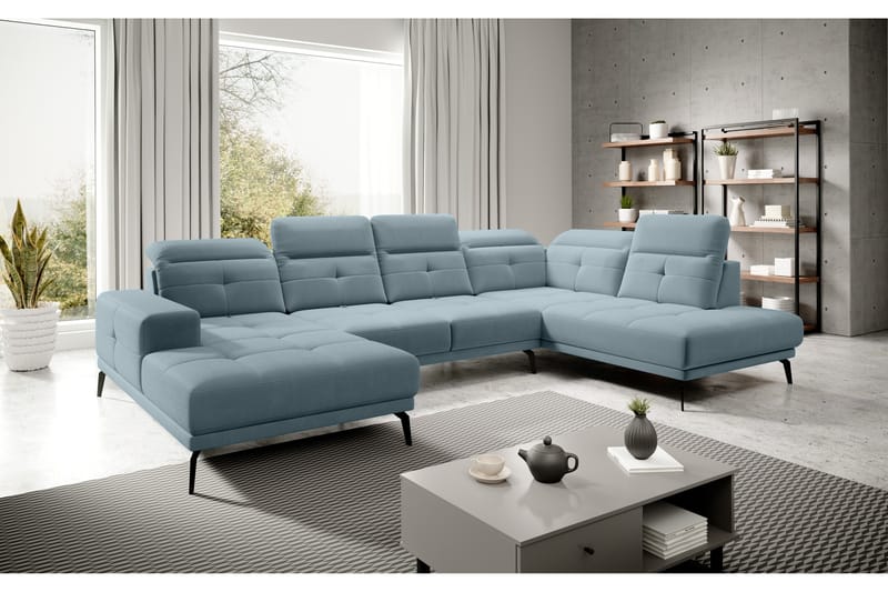 Devender Sofa m. Chaiselonger - Lyseblå - U Sofa