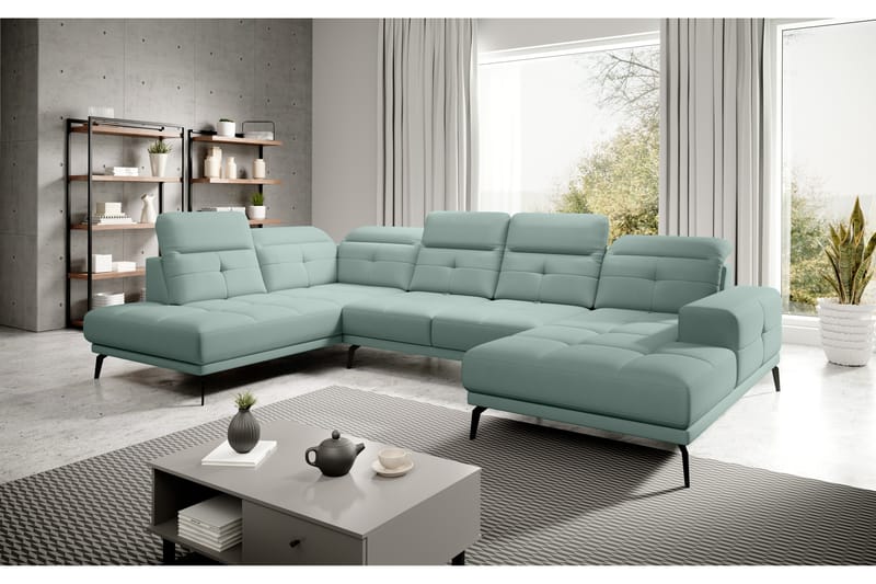 Devender Sofa m. Chaiselonger - Lysegrøn - U Sofa