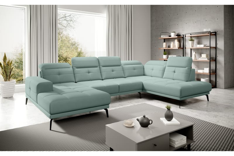 Devender Sofa m. Chaiselonger - Lysegrøn - U Sofa