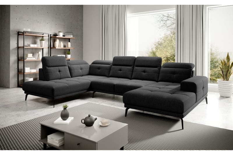 Devender Sofa m. Chaiselonger - Mørkegrå - Møbler - Sofaer - U Sofa