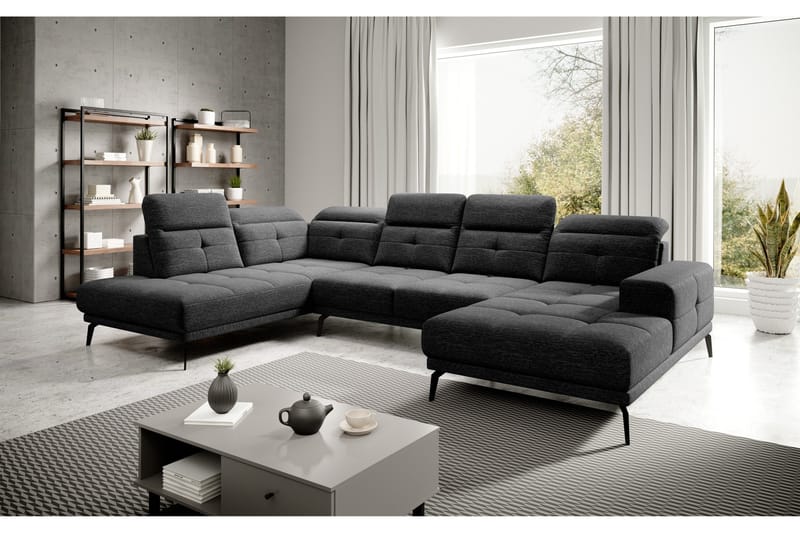 Devender Sofa m. Chaiselonger - Mørkegrå - Møbler - Sofaer - U Sofa