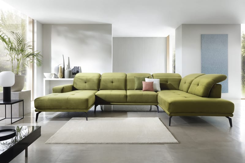 Devender Sofa m. Chaiselonger - Olivengrøn - U Sofa