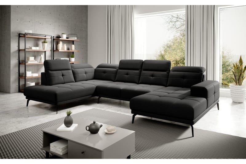 Devender Sofa m. Chaiselonger - Sort - Møbler - Sofaer - U Sofa