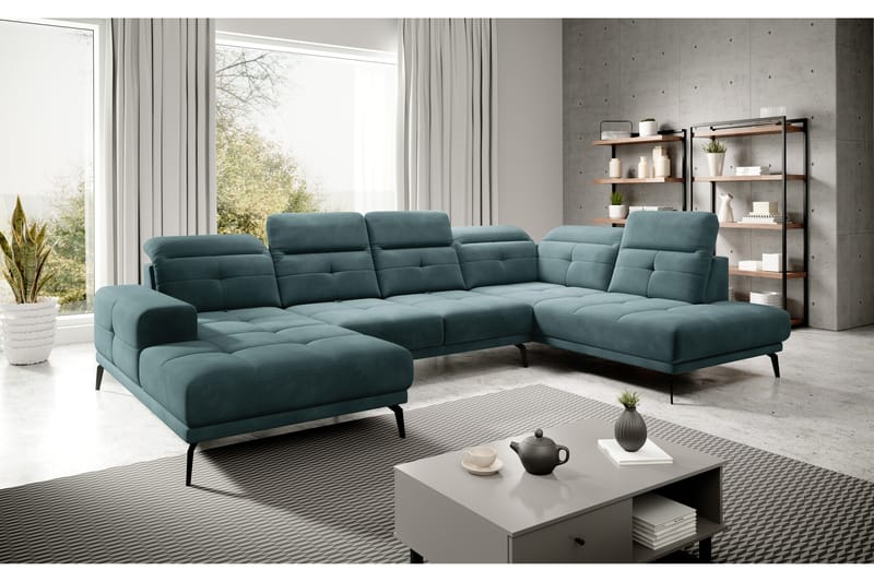 Devender Sofa m. Chaiselonger - Turkis - U Sofa