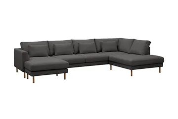 Florenz 4-personers Højrevendt U-formet Sofa med Divan og Chaiselong i Stof - Mørkegrå - Møbler - Sofaer - U Sofa