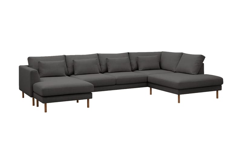 Florenz 4-personers Højrevendt U-formet Sofa med Divan og Chaiselong i Stof - Mørkegrå - Møbler - Sofaer - U Sofa