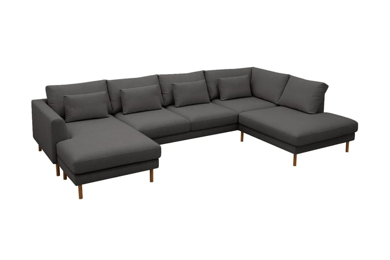 Florenz 4-personers Højrevendt U-formet Sofa med Divan og Chaiselong i Stof - Mørkegrå - Møbler - Sofaer - U Sofa