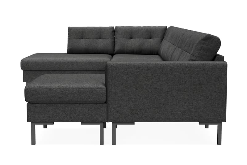 Frillestad 5-personers Venstrevendt U-formet Sofa med Divan og Chaiselong i Stof - Mørkegrå - Møbler - Sofaer - U Sofa