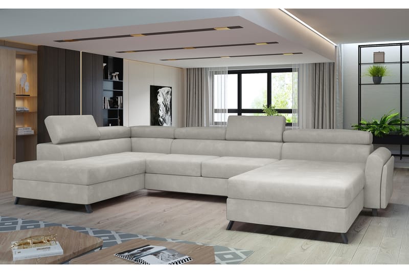 Josette U-sofa med Chaiselong Højre - Beige - Møbler - Sofaer - U Sofa
