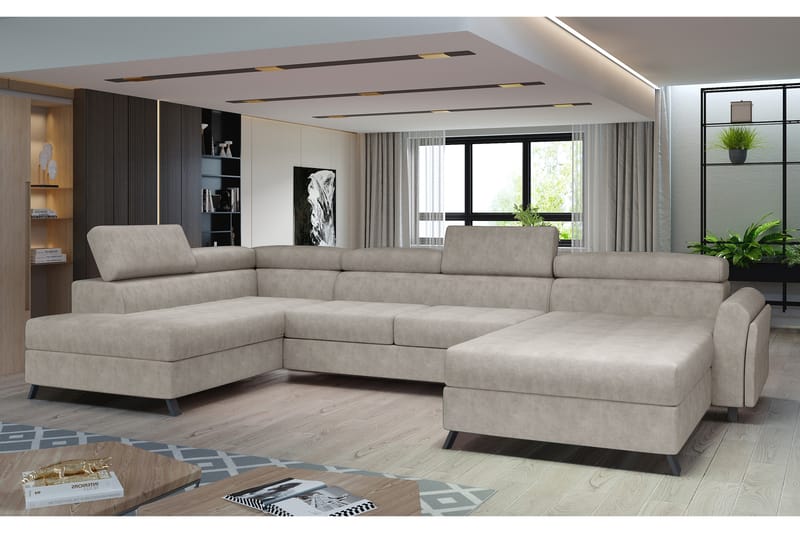 Josette U-sofa med Chaiselong Højre - Beige - Møbler - Sofaer - U Sofa