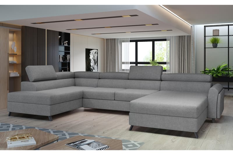 Josette U-sofa med Chaiselong Højre - Grå - Møbler - Sofaer - U Sofa