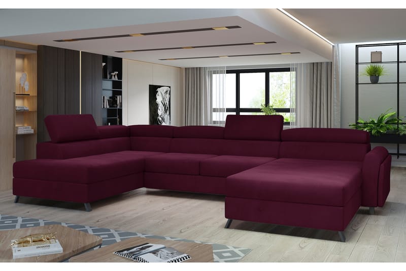Josette U-sofa med Chaiselong Højre - Lilla - Møbler - Sofaer - U Sofa