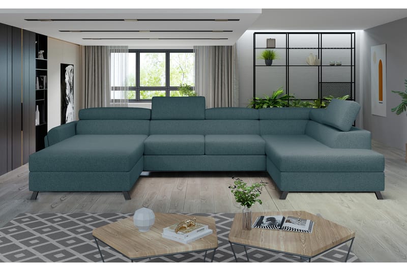 Josette U-sofa med Chaiselong Venstre - Grøn - Møbler - Sofaer - U Sofa