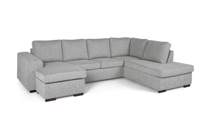 Link 4-personers Højrevendt U-formet Sofa med Divan og Chaiselong i Stof - Lysegrå - Møbler - Sofaer - U Sofa