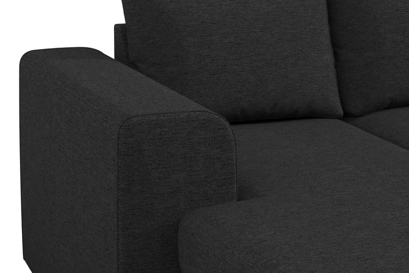 Link 4-personers Højrevendt U-formet Sofa med Divan og Chaiselong i Stof - Sort - Møbler - Sofaer - U Sofa