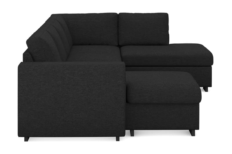 Link 4-personers Højrevendt U-formet Large Sofa med Divan og Chaiselong i Stof - Sort - Møbler - Sofaer - U Sofa