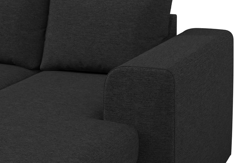 Link 4-personers Venstrevendt U-formet Sofa med Divan og Chaiselong i Stof - Sort - Møbler - Sofaer - U Sofa