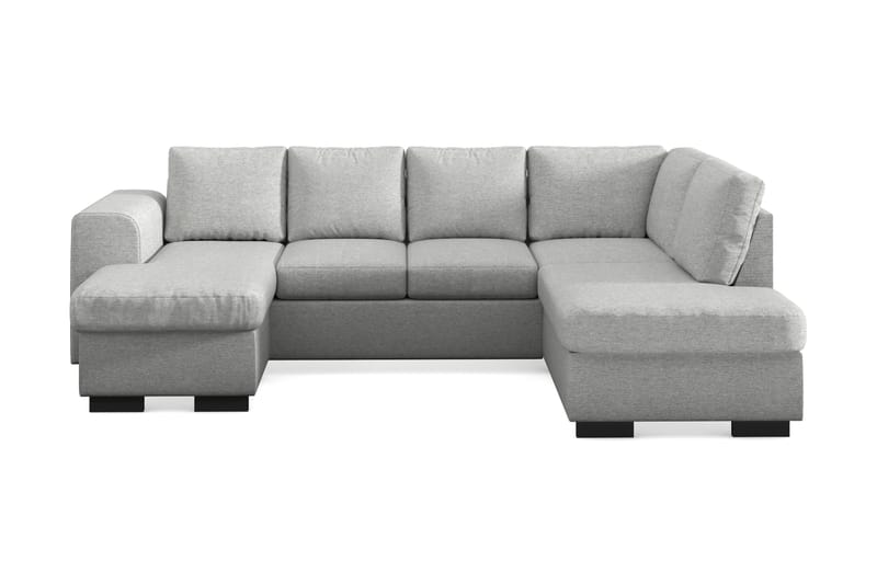 Link 4-personers Højrevendt U-formet Sofa med Divan og Chaiselong i Stof - Lysegrå - Møbler - Sofaer - U Sofa