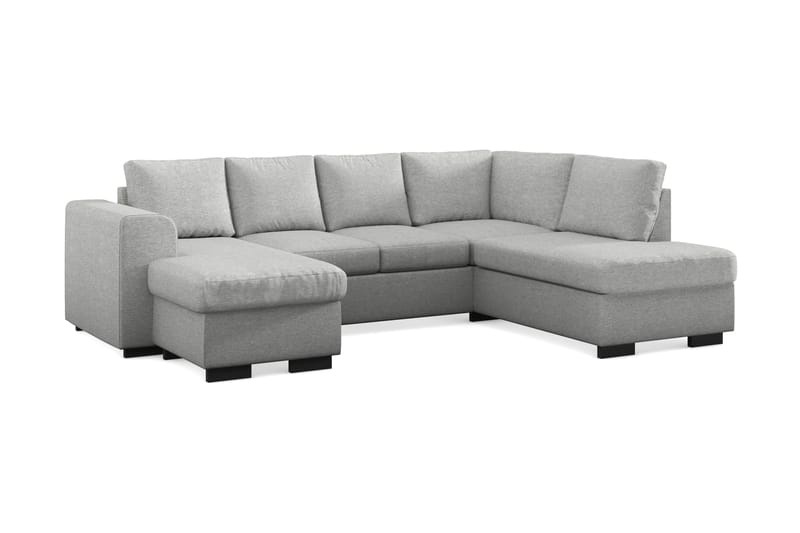 Link 4-personers Højrevendt U-formet Sofa med Divan og Chaiselong i Stof - Lysegrå - Møbler - Sofaer - U Sofa