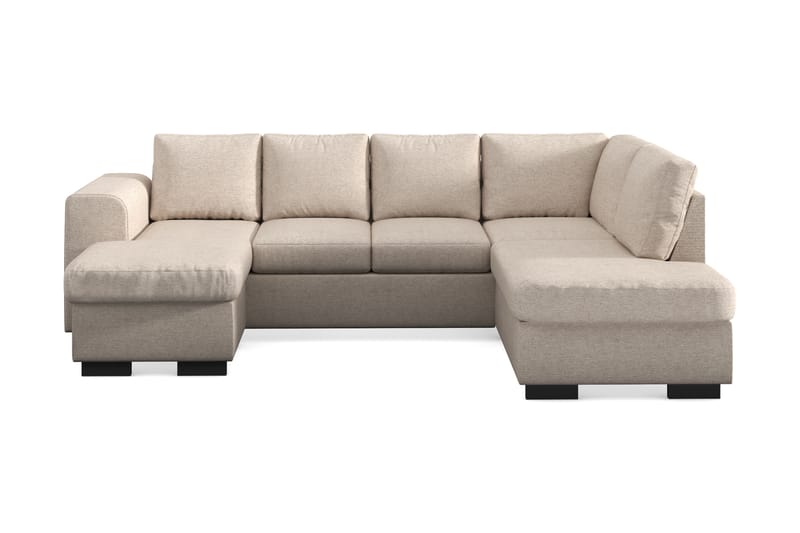 Link 4-personers Venstrevendt U-formet Sofa med Divan og Chaiselong i Stof - Beige - Møbler - Sofaer - U Sofa