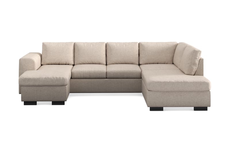 Link 4-personers Højrevendt U-formet Large Sofa med Divan og Chaiselong i Stof - Beige - Møbler - Sofaer - U Sofa