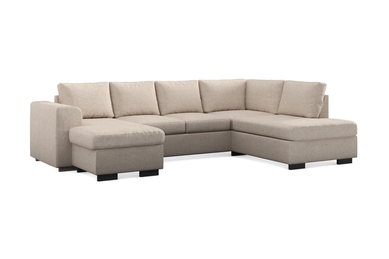 Link 4-personers Højrevendt U-formet Large Sofa med Divan og Chaiselong i Stof - Beige - Møbler - Sofaer - U Sofa