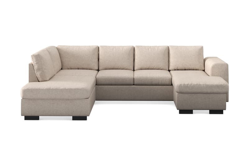 Link 4-personers Venstrevendt U-formet Large Sofa med Divan og Chaiselong i Stof - Beige - Møbler - Sofaer - U Sofa