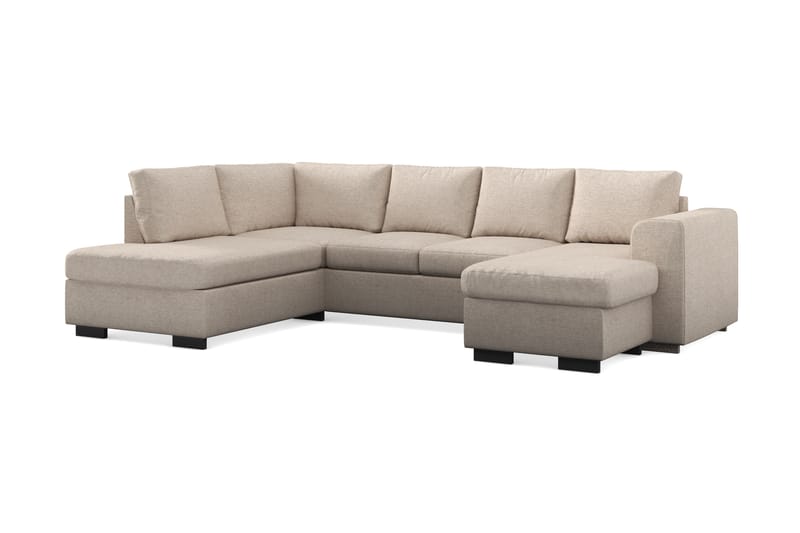 Link 4-personers Venstrevendt U-formet Large Sofa med Divan og Chaiselong i Stof - Beige - Møbler - Sofaer - U Sofa