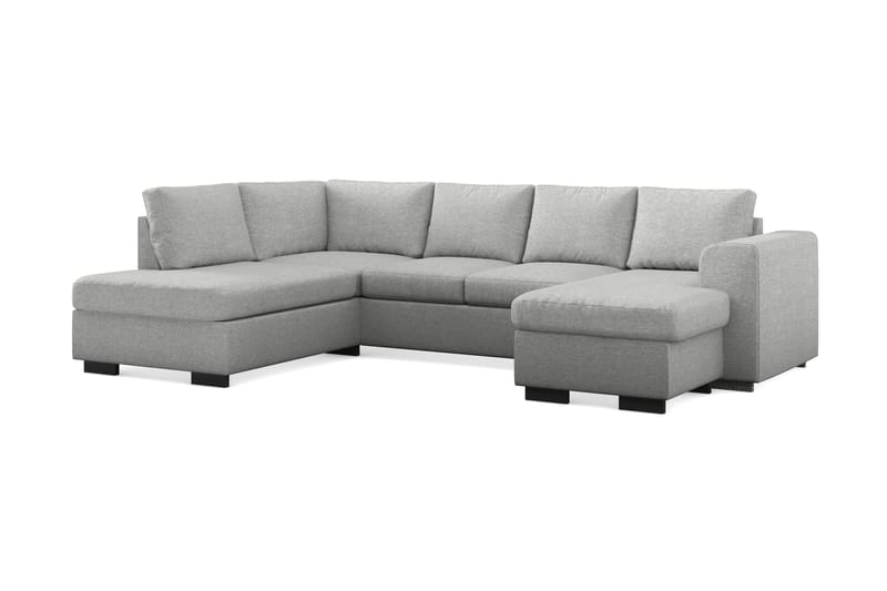 Link 4-personers Venstrevendt U-formet Large Sofa med Divan og Chaiselong i Stof - Lysegrå - Møbler - Sofaer - U Sofa