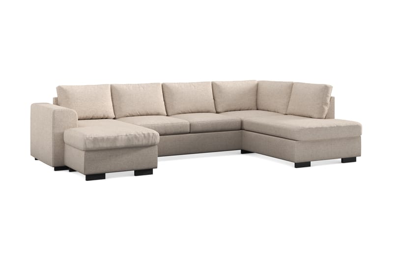 Link 4-personers Højrevendt U-formet X-Large Sofa med Divan og Chaiselong i Stof - Beige - Møbler - Sofaer - U Sofa