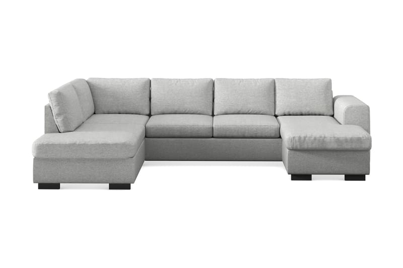 Link 4-personers Venstrevendt U-formet X-Large Sofa med Divan og Chaiselong i Stof - Lysegrå - Møbler - Sofaer - U Sofa