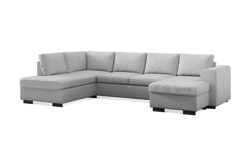 Link 4-personers Venstrevendt U-formet X-Large Sofa med Divan og Chaiselong i Stof - Lysegrå - Møbler - Sofaer - U Sofa