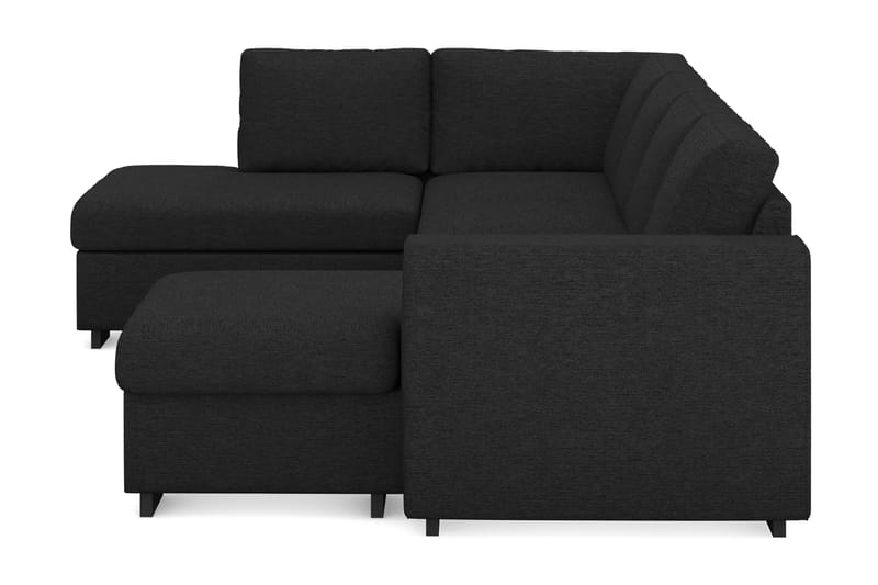 Link 4-personers Venstrevendt U-formet Large Sofa med Divan og Chaiselong i Stof - Sort - Møbler - Sofaer - U Sofa