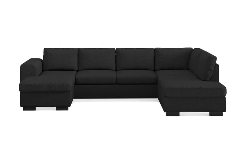 Link 4-personers Højrevendt U-formet X-Large Sofa med Divan og Chaiselong i Stof - Sort - Møbler - Sofaer - U Sofa