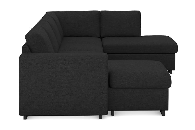Link 4-personers Højrevendt U-formet X-Large Sofa med Divan og Chaiselong i Stof - Sort - Møbler - Sofaer - U Sofa