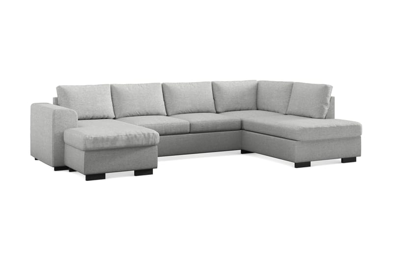 Link 4-personers Højrevendt U-formet X-Large Sofa med Divan og Chaiselong i Stof - Lysegrå - Møbler - Sofaer - U Sofa