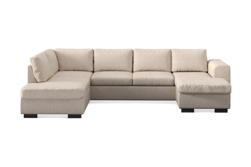 Link 4-personers Venstrevendt U-formet X-Large Sofa med Divan og Chaiselong i Stof - Beige - Møbler - Sofaer - U Sofa
