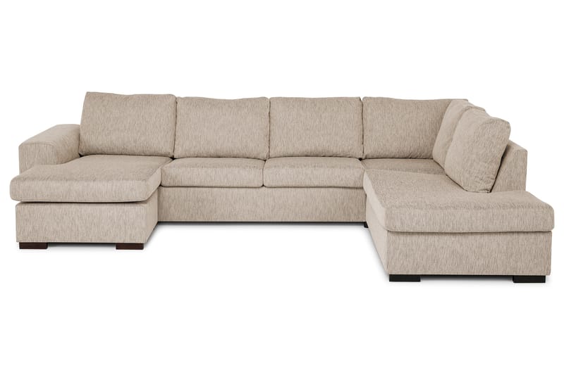 Link 5-personers Højrevendt U-formet X-Large Sofa med Divan og Chaiselong i Stof - Beige - Møbler - Sofaer - U Sofa