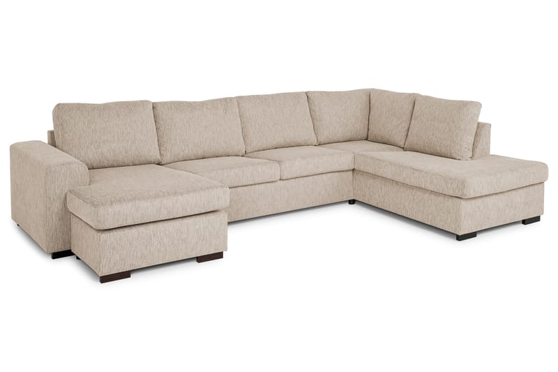 Link 5-personers Højrevendt U-formet X-Large Sofa med Divan og Chaiselong i Stof - Beige - Møbler - Sofaer - U Sofa