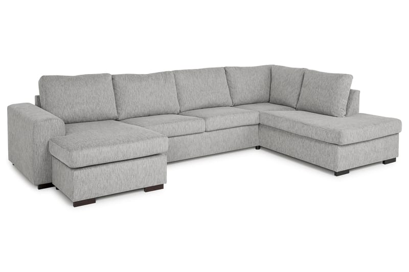 Link 5-personers Højrevendt U-formet X-Large Sofa med Divan og Chaiselong i Stof - Lysegrå - Møbler - Sofaer - U Sofa