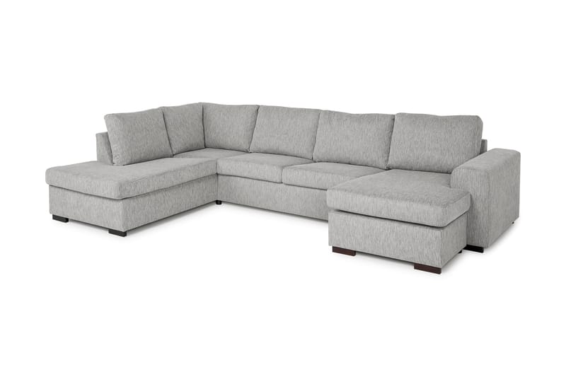 Link 5-personers Venstrevendt U-formet X-Large Sofa med Divan og Chaiselong i Stof - Lysegrå - Møbler - Sofaer - U Sofa