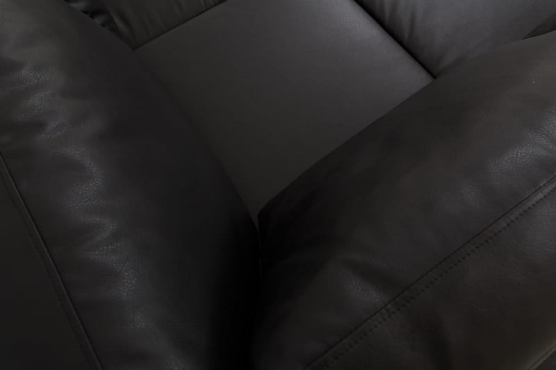 Link 5-personers Venstrevendt U-formet X-Large Sofa med Divan og Chaiselong i Kunstlæder - Sort - Møbler - Sofaer - U Sofa