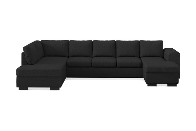 Link 5-personers Venstrevendt U-formet XX-Large Sofa med Divan og Chaiselong i Stof - Sort - Møbler - Sofaer - U Sofa