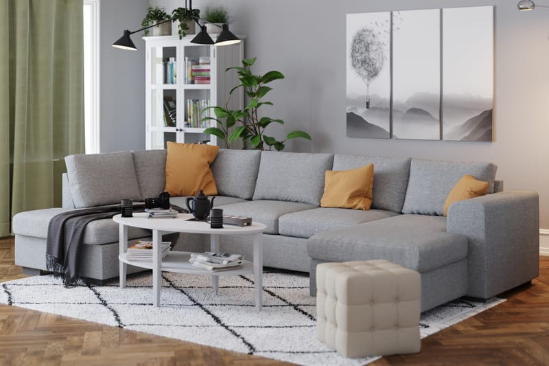 Link 5-personers Venstrevendt U-formet XX-Large Sofa med Divan og Chaiselong i Stof - Lysegrå - Møbler - Sofaer - U Sofa