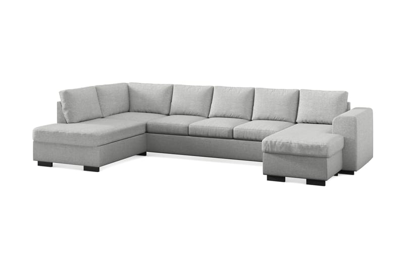 Link 5-personers Venstrevendt U-formet XX-Large Sofa med Divan og Chaiselong i Stof - Lysegrå - Møbler - Sofaer - U Sofa