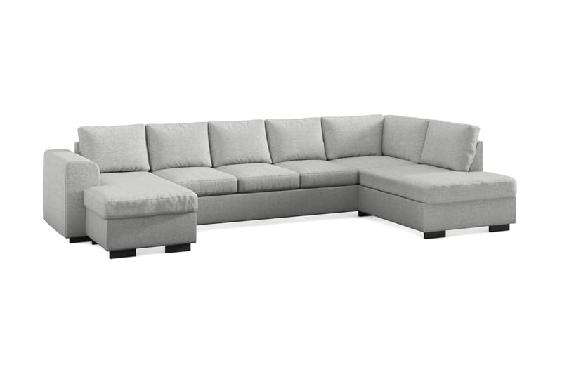 Link 5-personers Højrevendt U-formet XX-Large Sofa med Divan og Chaiselong i Stof - Lysegrå - Møbler - Sofaer - U Sofa