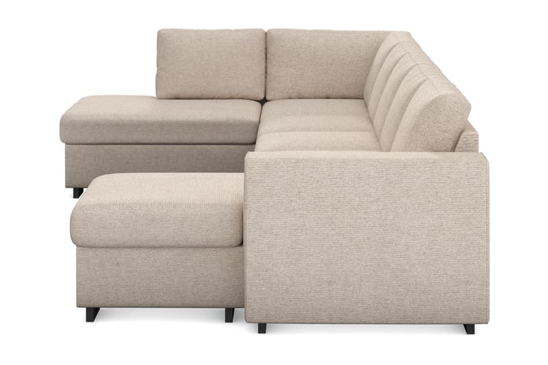 Link 5-personers Venstrevendt U-formet XX-Large Sofa med Divan og Chaiselong i Stof - Beige - Møbler - Sofaer - U Sofa