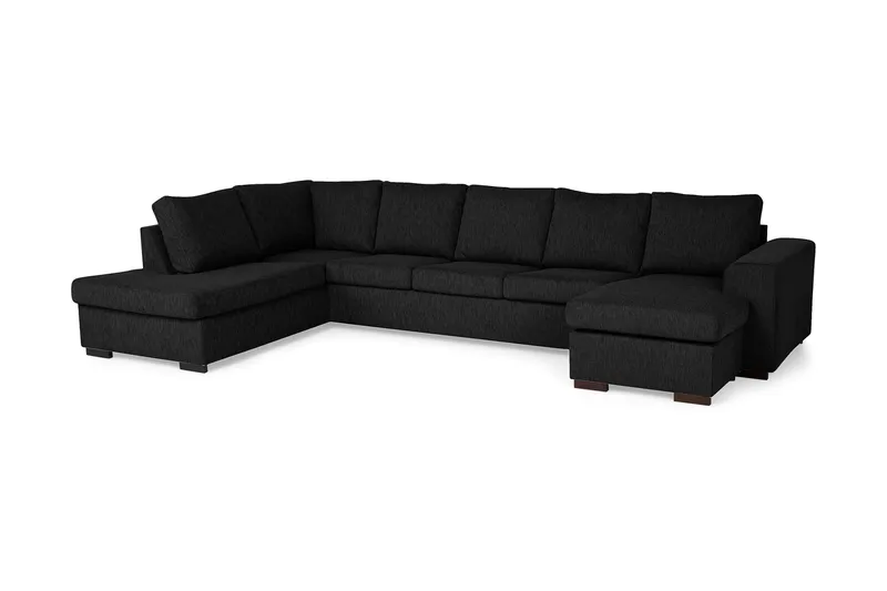 Link U-sofa XXL med Chaiselong Højre - Sort - Møbler - Sofaer - U Sofa