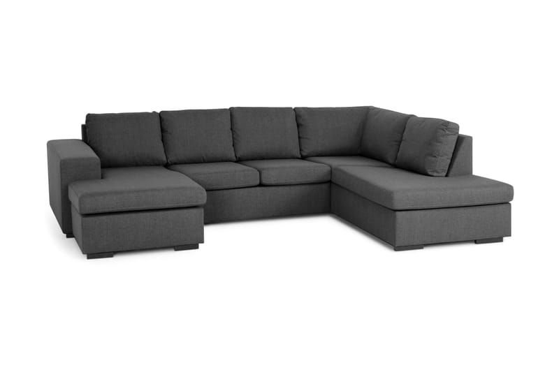 Memphis 4-personers Højrevendt U-formet Sofa med Divan og Chaiselong i Stof - Mørkegrå - Møbler - Sofaer - U Sofa