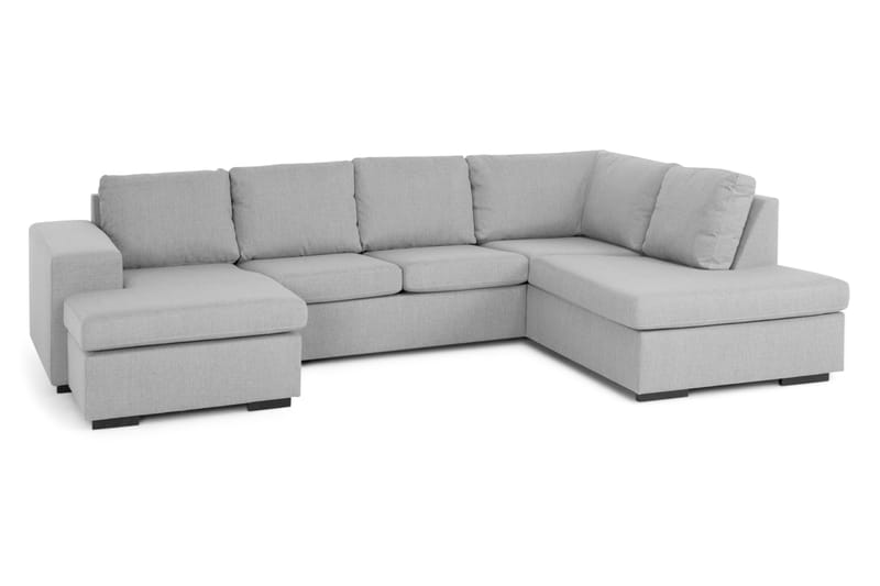 Memphis 4-personers Højrevendt U-formet Sofa med Divan og Chaiselong i Stof - Grå - Møbler - Sofaer - U Sofa
